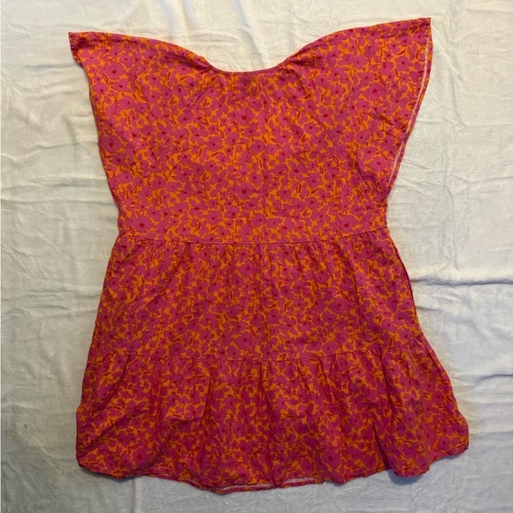 Universal Thread Women’s Pink Orange Floral Flutter Sleeve Mini Skater Dress XL​ - Picture 7 of 12